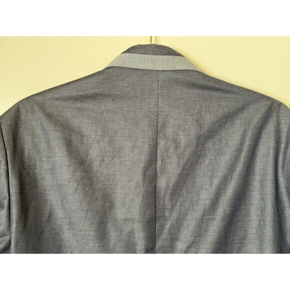 Robert Graham Blazer Men's 40 Gray Blue Cotton Three-Button Floral Lined - Picture 16 of 16